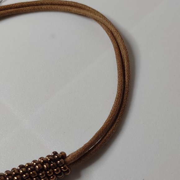 Lia Sophia Brown Shell Pendant Necklace Adjustable 16 To 17 Inches Long - Picture 5 of 10